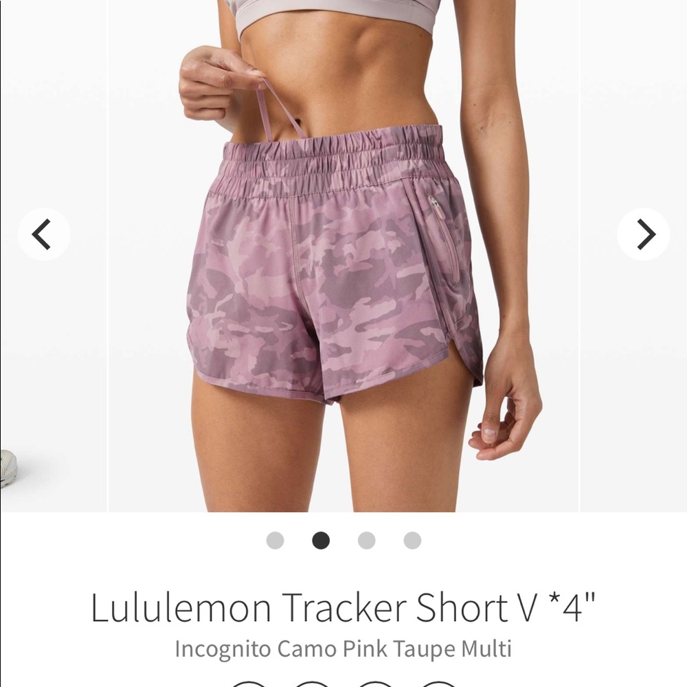 Lululemon Tracker Shorts 4” Camo Pink Taupe